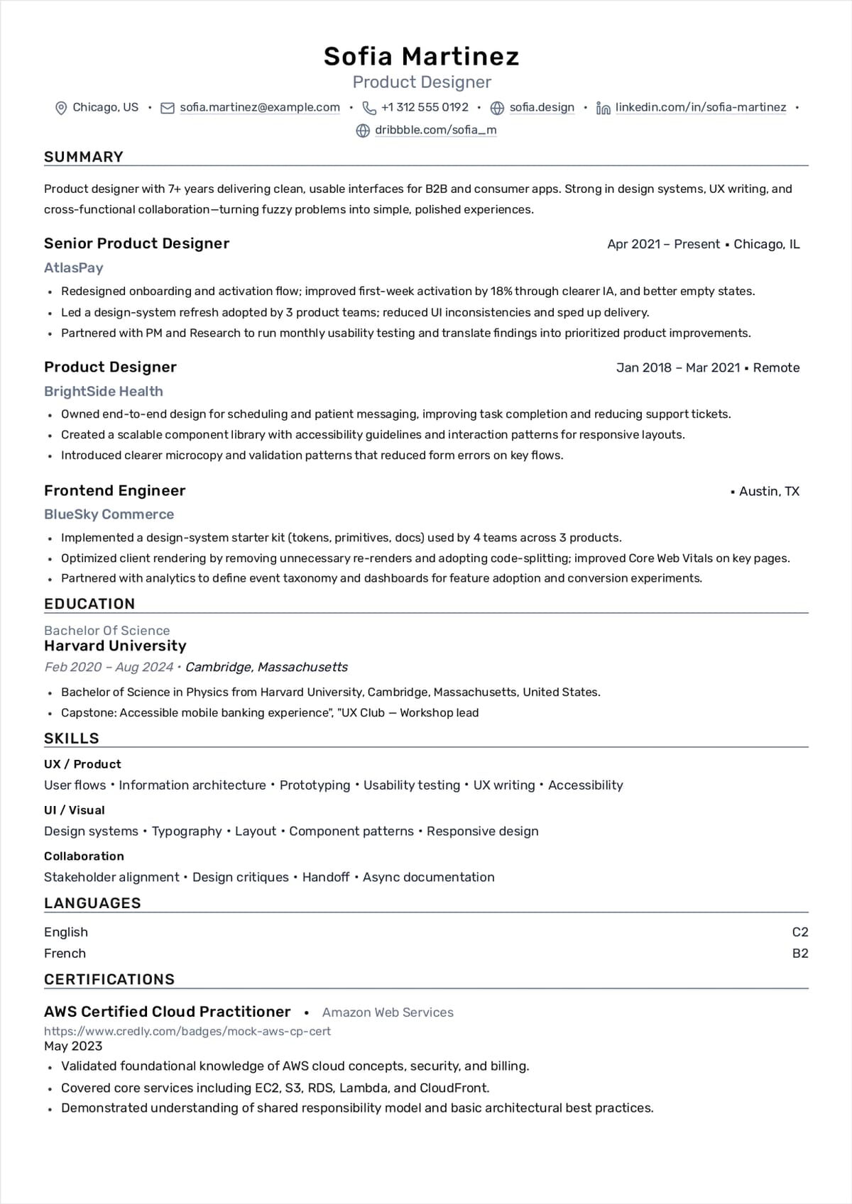 Modern resume template
