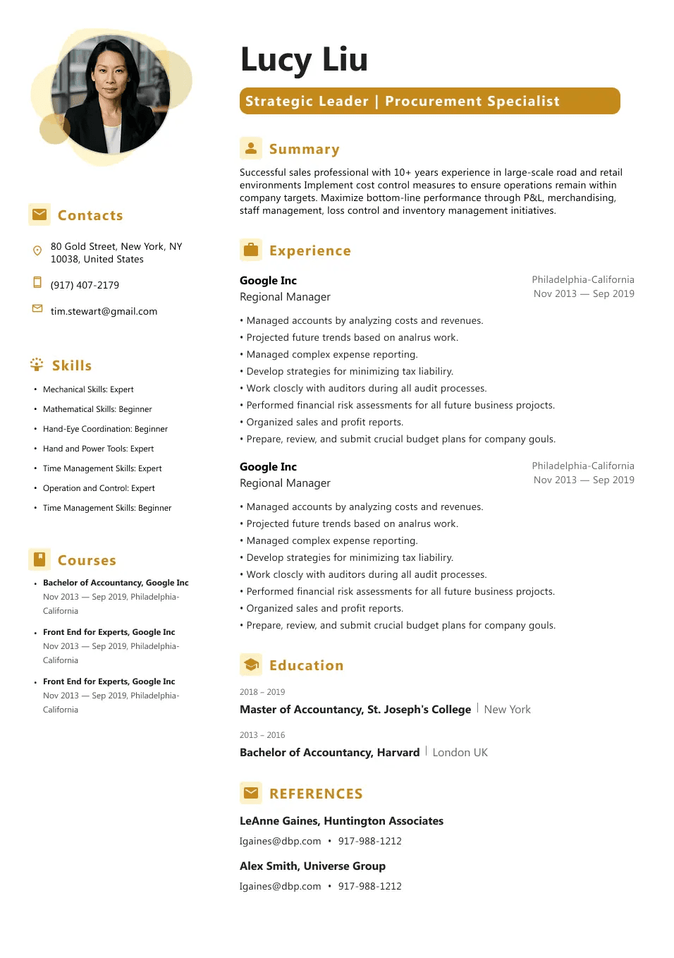 Clean resume template