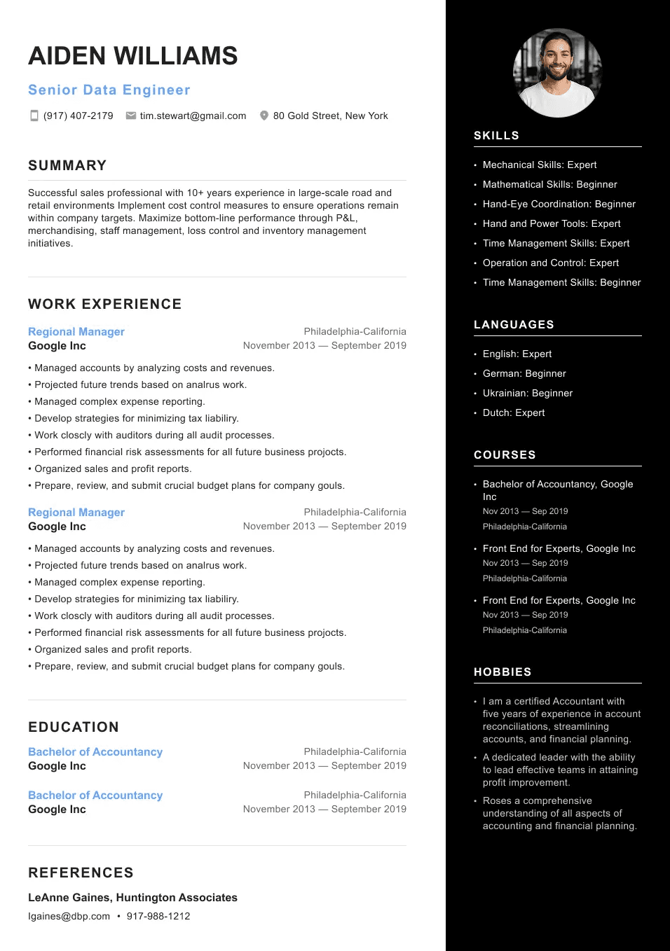 Branch view showing multiple resume variants linked to different job applications